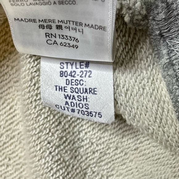 Mother The Square Adios Popover Sweatshirt Gray Ivory Size XS Retro 70’s Vibes - Picture 9 of 12